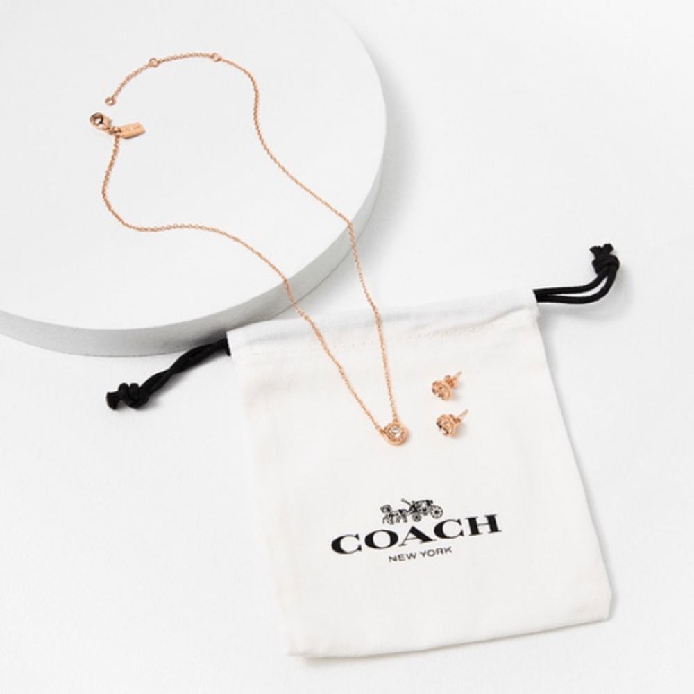 Brand New Coach necklace and earrings set!